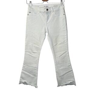DL1961 Womens White Denim Lara Instasculpt Cropped Flare Jeans Size 25
